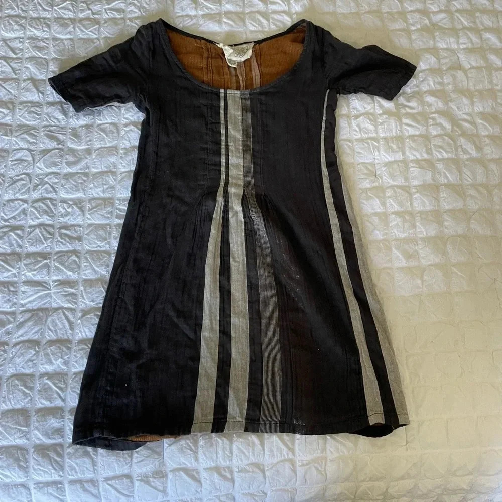 Ace + Jig Blue Gauze Metallic Dress